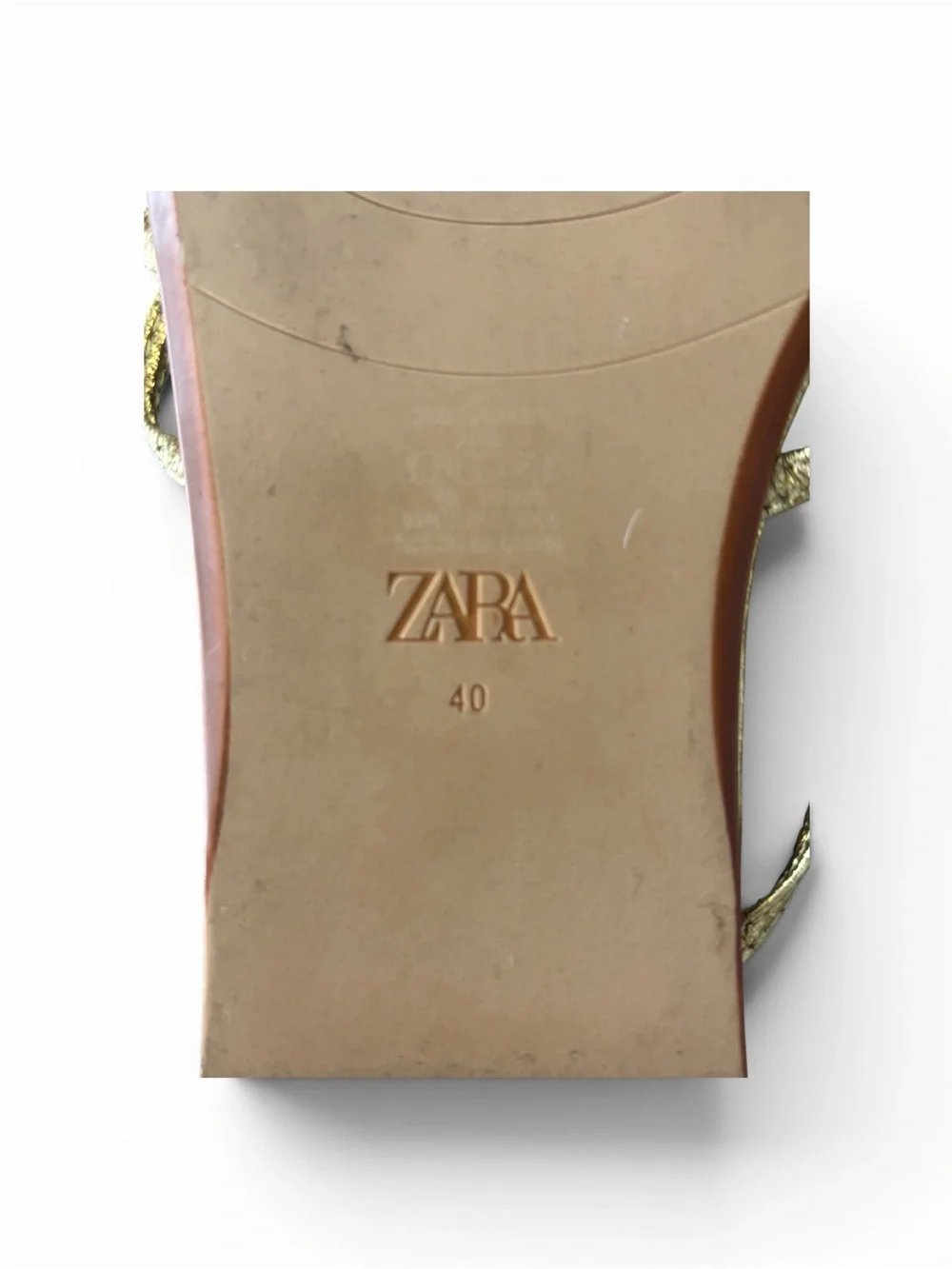 Zara Metallic Gold Strappy Slide Sandals - Picture 3 of 4